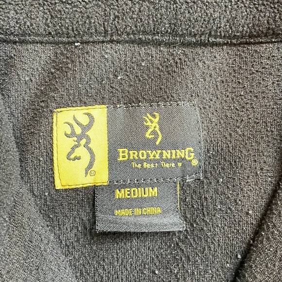 Browning Kids Black Fleece Zip Uo Jacket, size medium - Picture 2 of 4